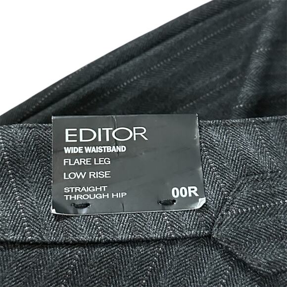 Express Pinstripe Editor Wide Waistband Flare Leg Low Rise Dress Pants - NWT! - Picture 5 of 7